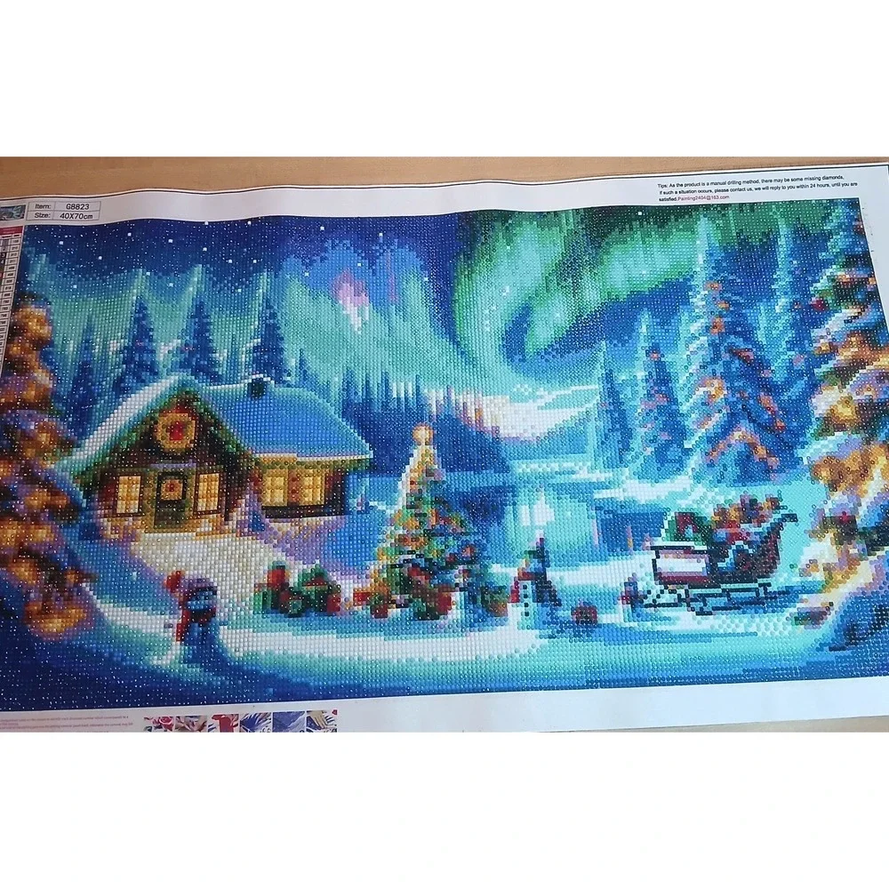 Huge Finished Diamond Art Painiting 40 By 70‎ Cm Christmas Themed
